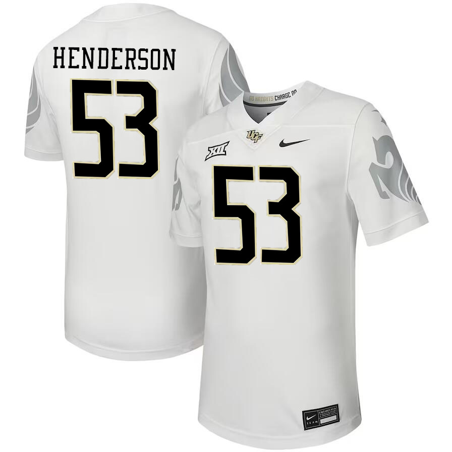 Men #53 Keeron Henderson UCF Knights Big 12 Conference College Football Jerseys Stitched-Black